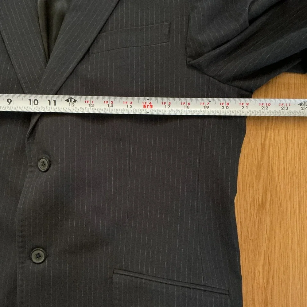 Banana Republic Navy Pinstripe Blazer Mens 42R Cotton Linen Sport Coat‎